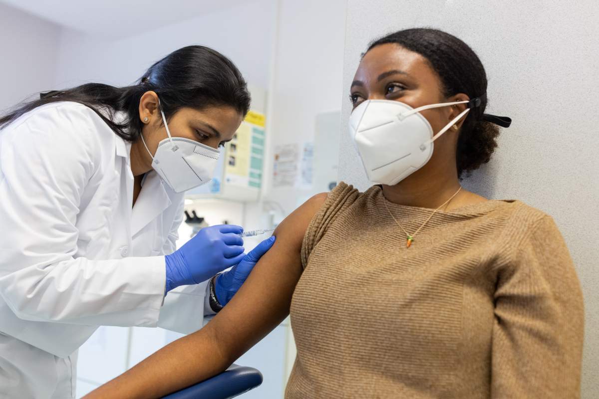 Show up for your vaccination appointment no more than 15 minutes early to prevent crowds.
