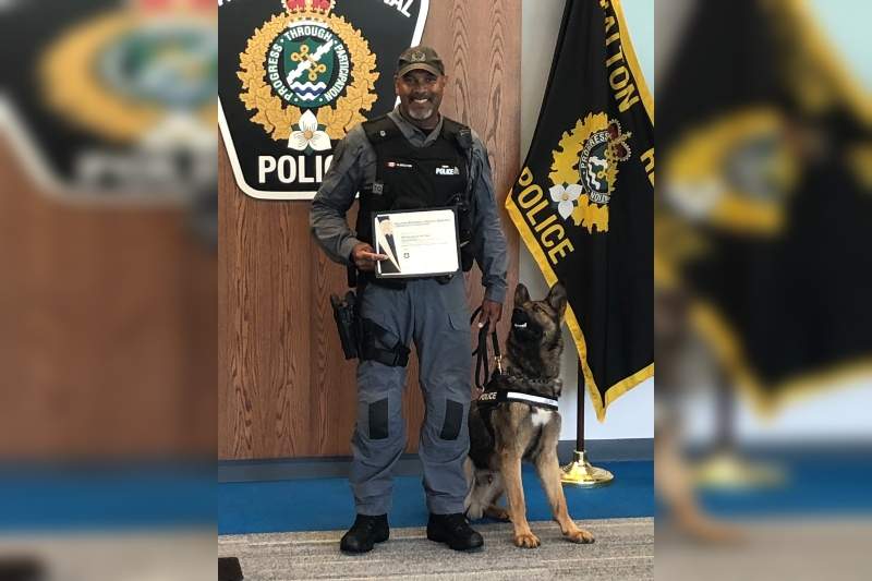 Guelph police dog Titan and his partner Const. Neil Moulton. 