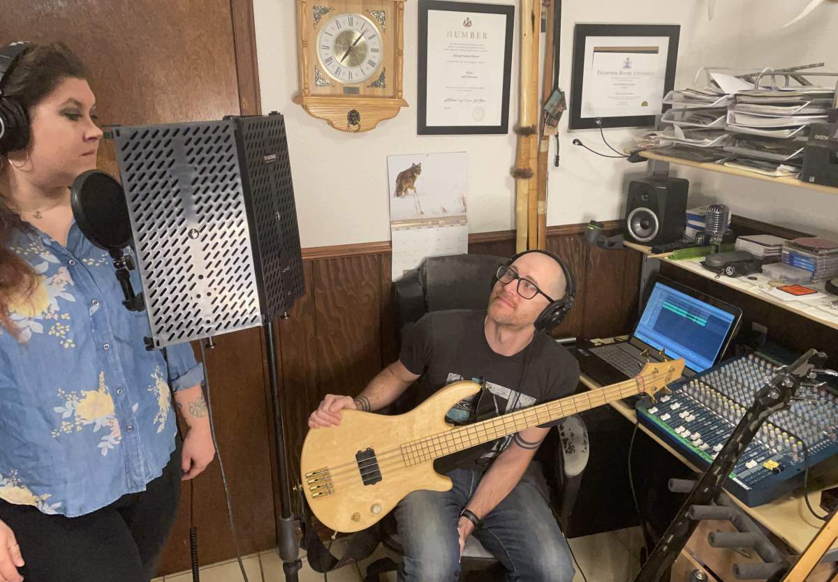 Leah Allyce Canali and her husband Mike Meusel in their Toronto home studio.