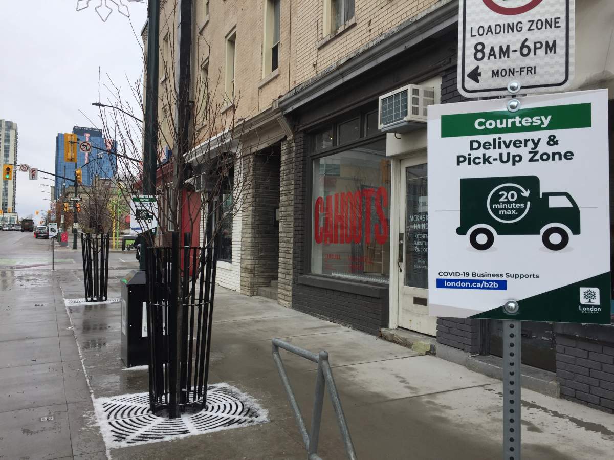 One of the new “park & pick-up” spots downtown.
