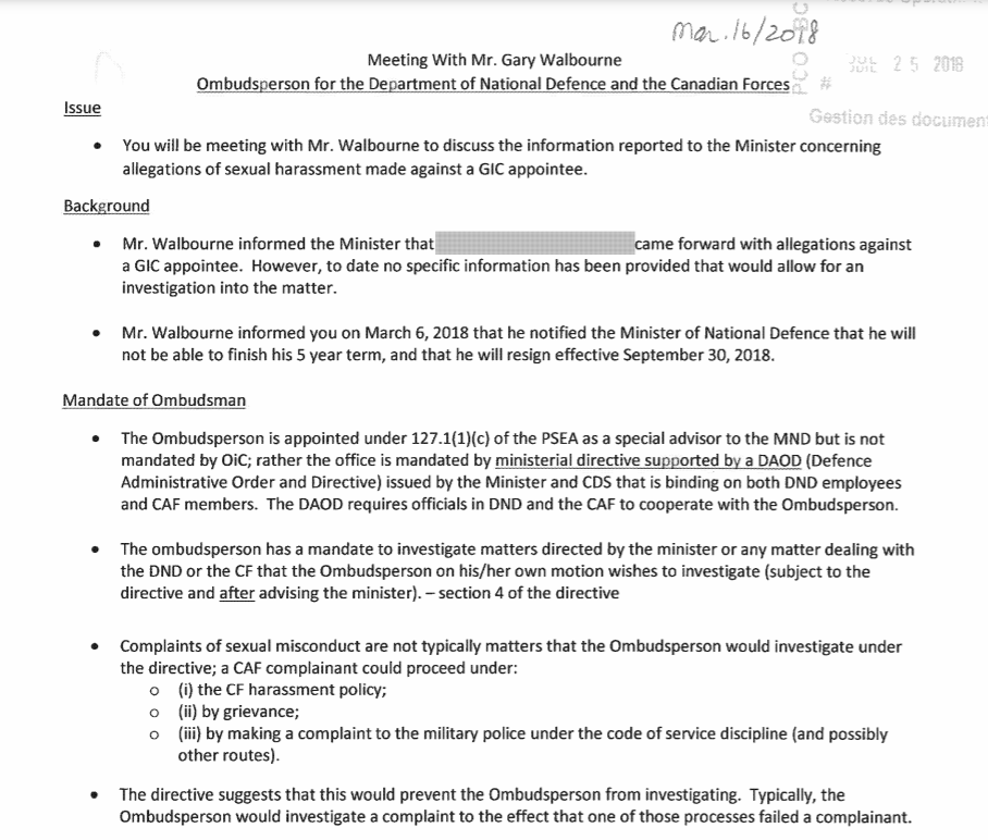 Privy Council Office was warned to ‘put some things in writing’ after 2018 Vance complaint - image