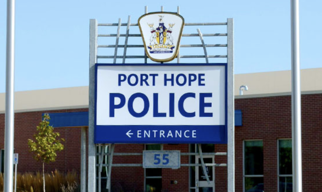 The Port Hope Police Service sign outside the station.