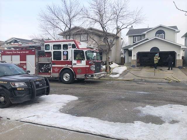 The Calgary Fire department responds to a 911 call for a house fire on Riverbend Crescent southeast on Wednesday, March 10, 2021. 