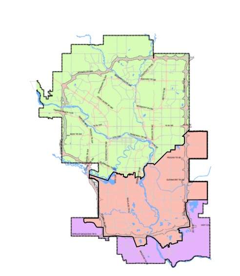 A screenshot of the map of Calgary on the chi-csm.ca website as of March 8, 2021.