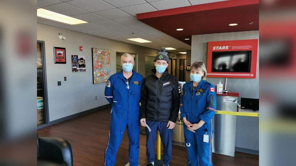 Morgan Miller at STARS Air Ambulance with emergency personnel.
