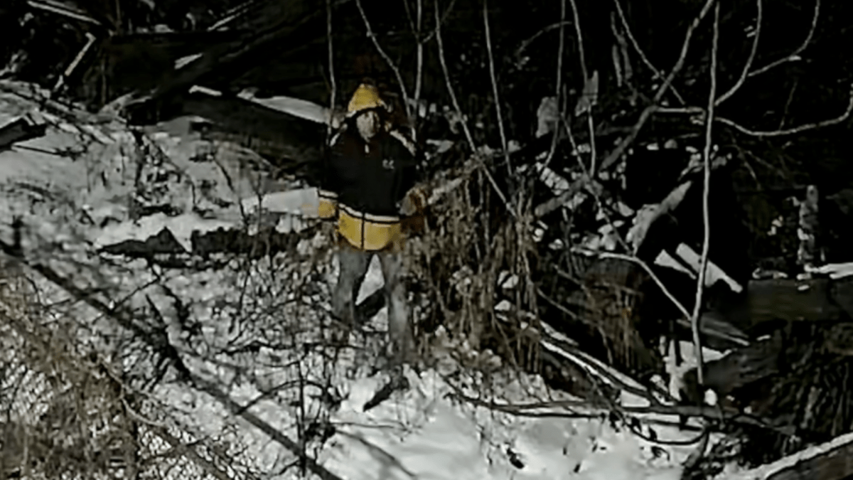 Hamilton police seek a man caught on video near the site of a blaze on Jan. 30, 2021 in the city's industrial sector.