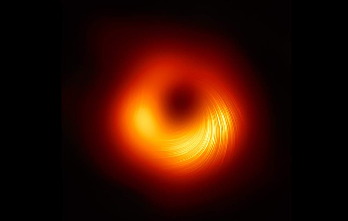 The Perimeter Institute for Theoretical Physics in Waterloo, Ont., says the new image shows the ``crisp swirl'' of light around the black hole as it appears in polarized light.