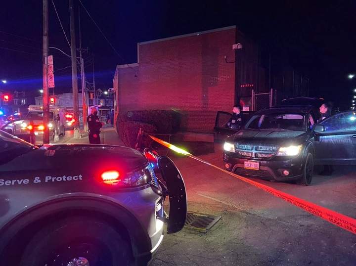 A photo of police on scene.