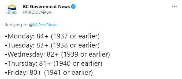 Sunday night the B.C. government tweeted that vaccine bookings have changed.