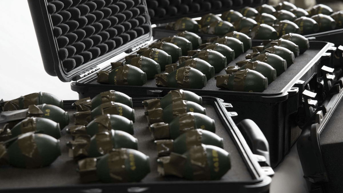 OPP say 81 grenades were seized during an operation which included stops in London, Brantford, Hamilton and Barrie on March 9, 2021.