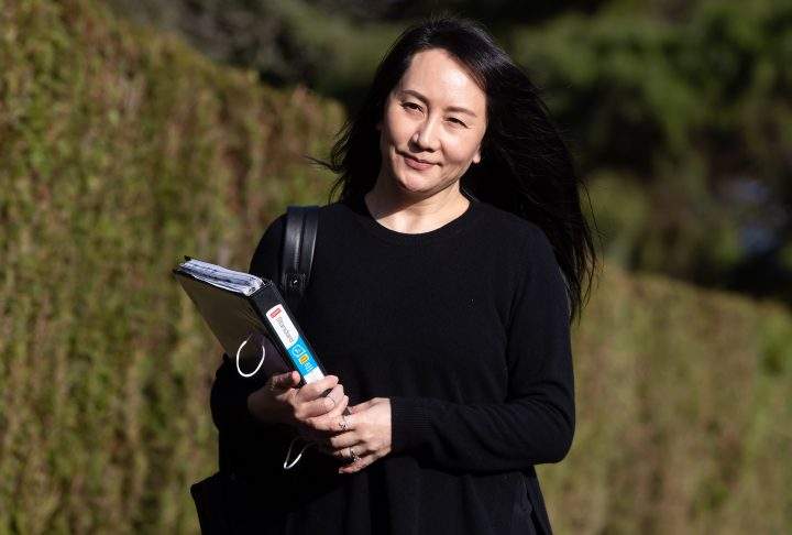 Huawei's Meng Wanzhou leaves her home to attend a hearing at B.C. Supreme Court, in Vancouver, on Monday, March 22, 2021. 