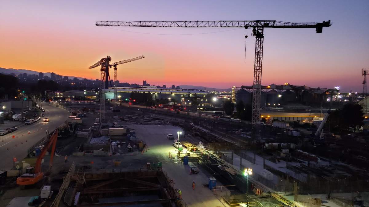 Construction on the North Shore Wastewater Treatment Plant.