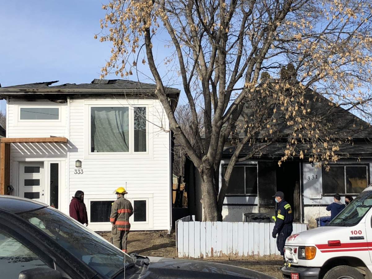 The public is asked to avoid the area of 300 Avenue S South while fire crews and police investigate a house fire in Saskatoon. 