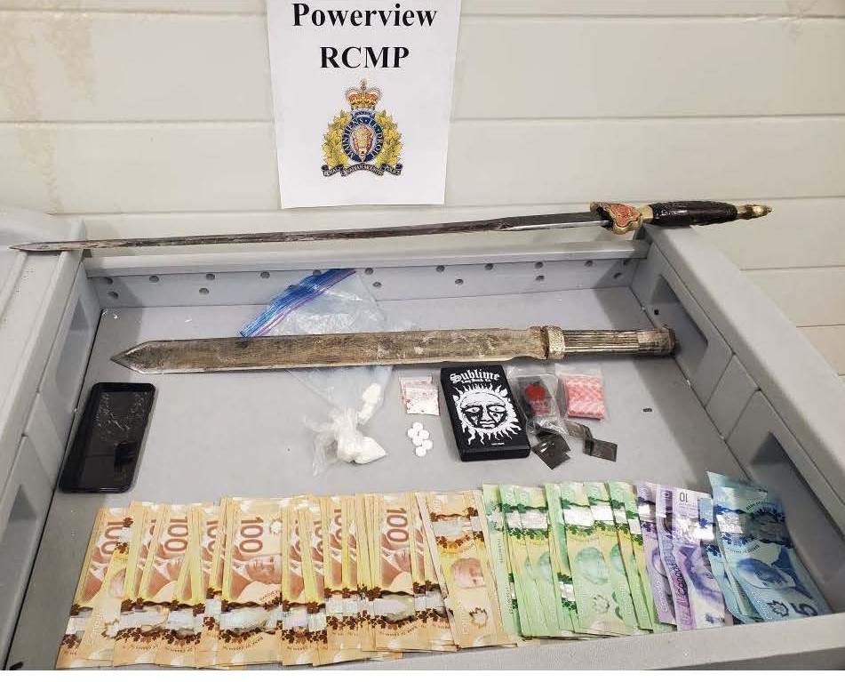 Items seized by RCMP near Powerview.