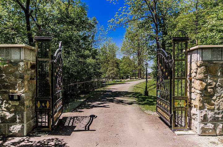A long driveway leads to the 20-room mansion in Senneville. 