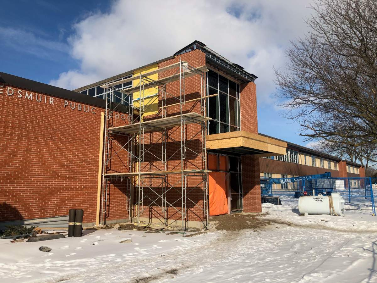 Construction is underway at Tweedsmuir Public School.