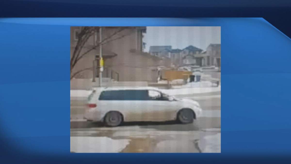 Calgary police released this photo of a white van believed to be involved in an attempted kidnapping on Friday, March 5, 2021.