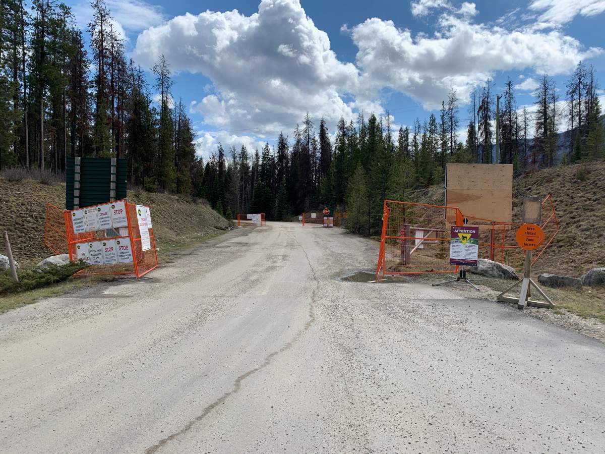 Construction underway at Whistlers Campground in Jasper National Park May 2020.