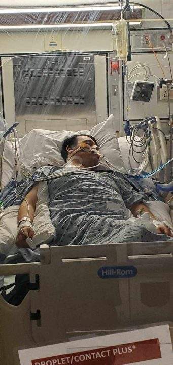 Matthew Cardinal had to be hooked up to a ventilator in the ICU.