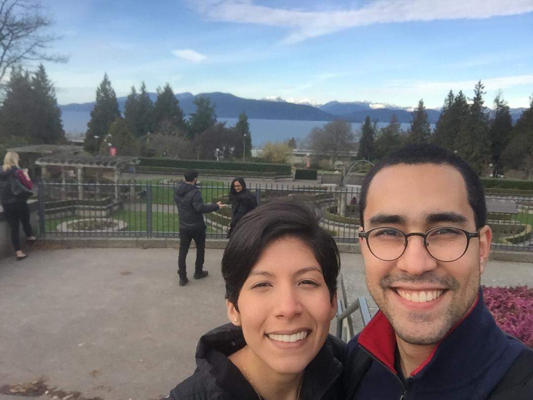 Andrés Peñaloza and his wife Maria Fernanda Gonzalez at the University of British Columbia in 2019.