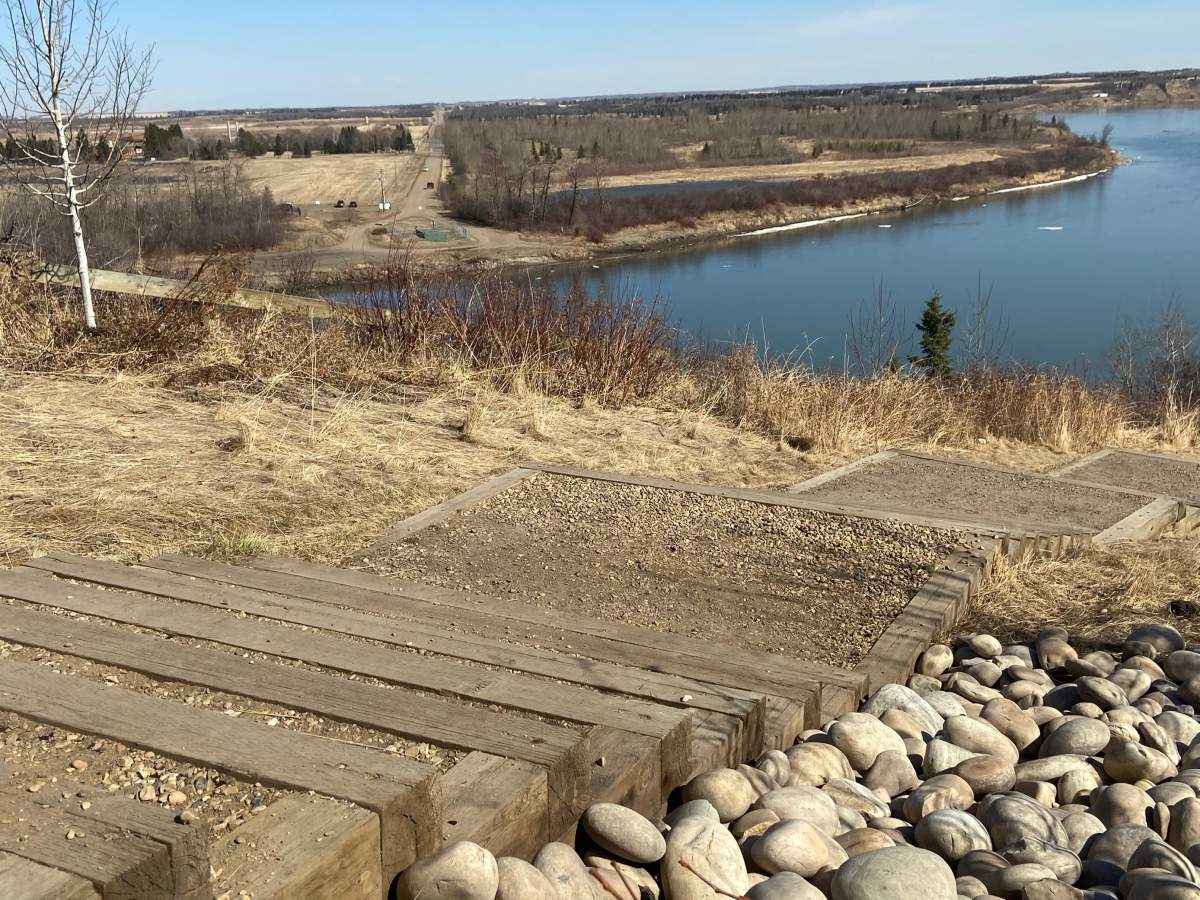 The area where the proposed footbridge would be built in northeast Edmonton, roughly along the alignment of 167 Avenue in Edmonton and Township Road 540 in Strathcona County.