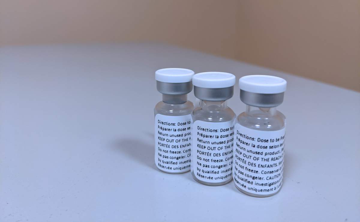Edmonton-based Entos Pharmaceuticals began Phase 1 of its clinical trial for the Covigenix VAX-001 vaccine at the Canadian Center for Vaccinology in Halifax, Nova Scotia Thursday, April 15, 2021.