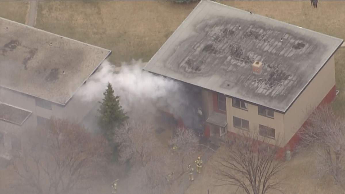 Edmonton Fire Rescue Services said crews were called just before 7:30 a.m. to an apartment fire at 87 Street and 97 Avenue on April 28, 2021.