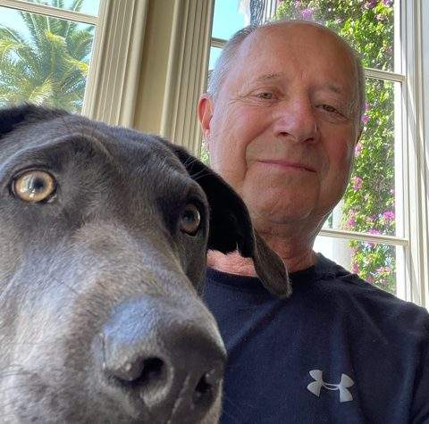 Glenn Stonehouse with his dog Misty. Stonehouse has donated $300,000 to the Peterborough Animal Care Centre fundraising campaign.