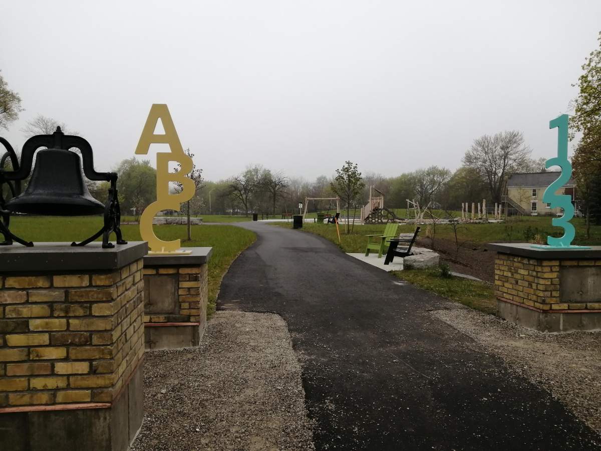 The school bell from the original Lorne Avenue Public School is featured in the park’s design.