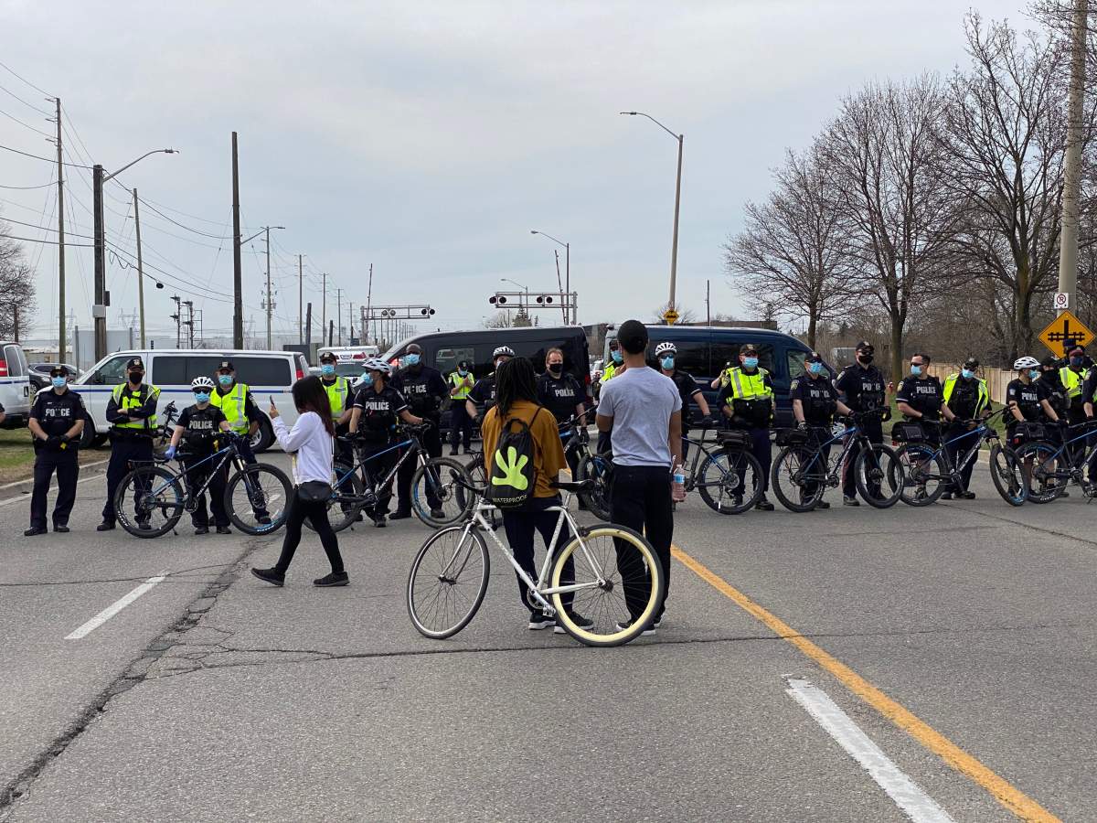 Seven people have been arrested after a demonstration for the SIU fatal shooting of Ejaz Choudry.