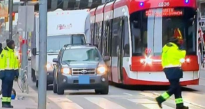 Toronto police say a driver was charged with assault after striking an officer with his car
.
