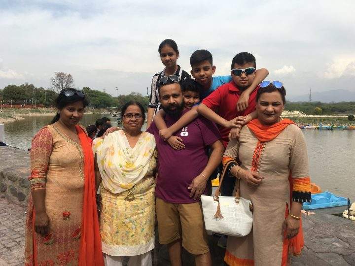 Neeraj Walia pictured here with his family in India