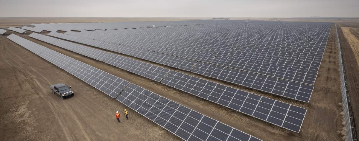 An overhead shot of Alberta Solar One.