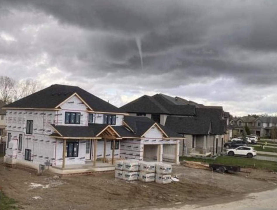 Photo of a funnel cloud spotted near London, Ont. on April 12, 2021.