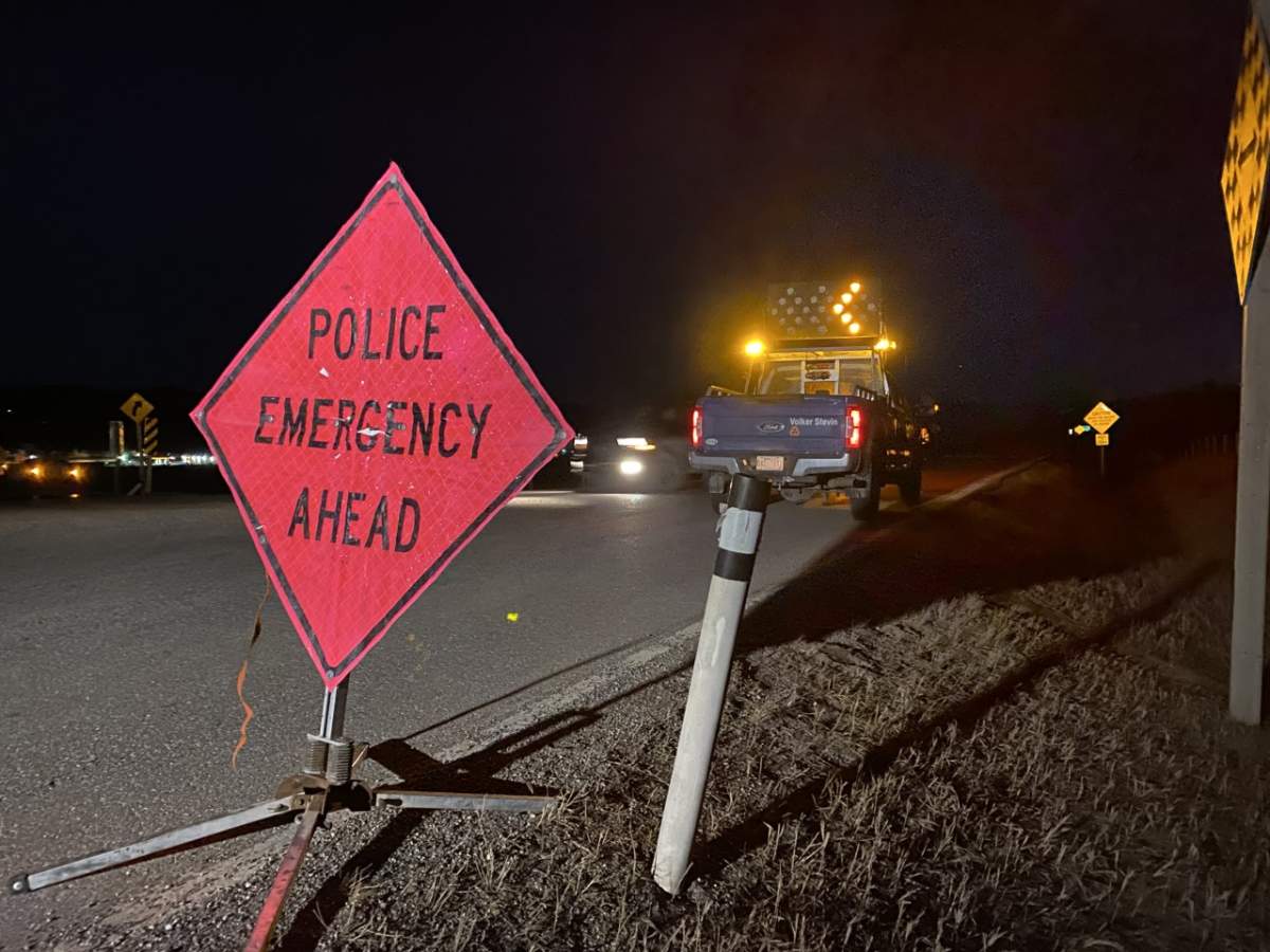 Two men were killed in a motorcycle collision west of Cochrane, Alta., on Monday, April 26, 2021.