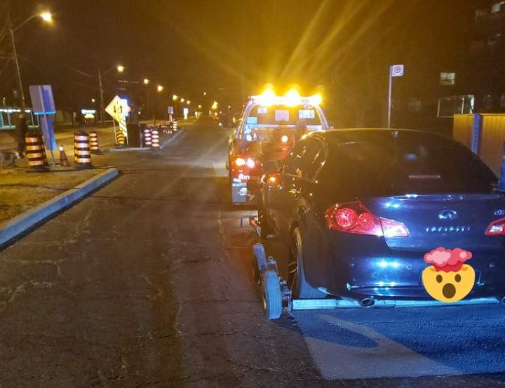 A police spokesperson said the car was allegedly seen speeding shortly after midnight.