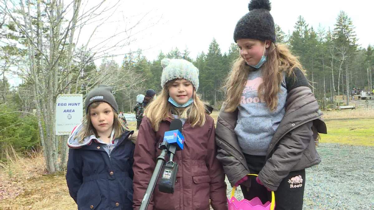 Sisters Payton, Abigail and Madisyn returned for the annual Easter Egg hunt.