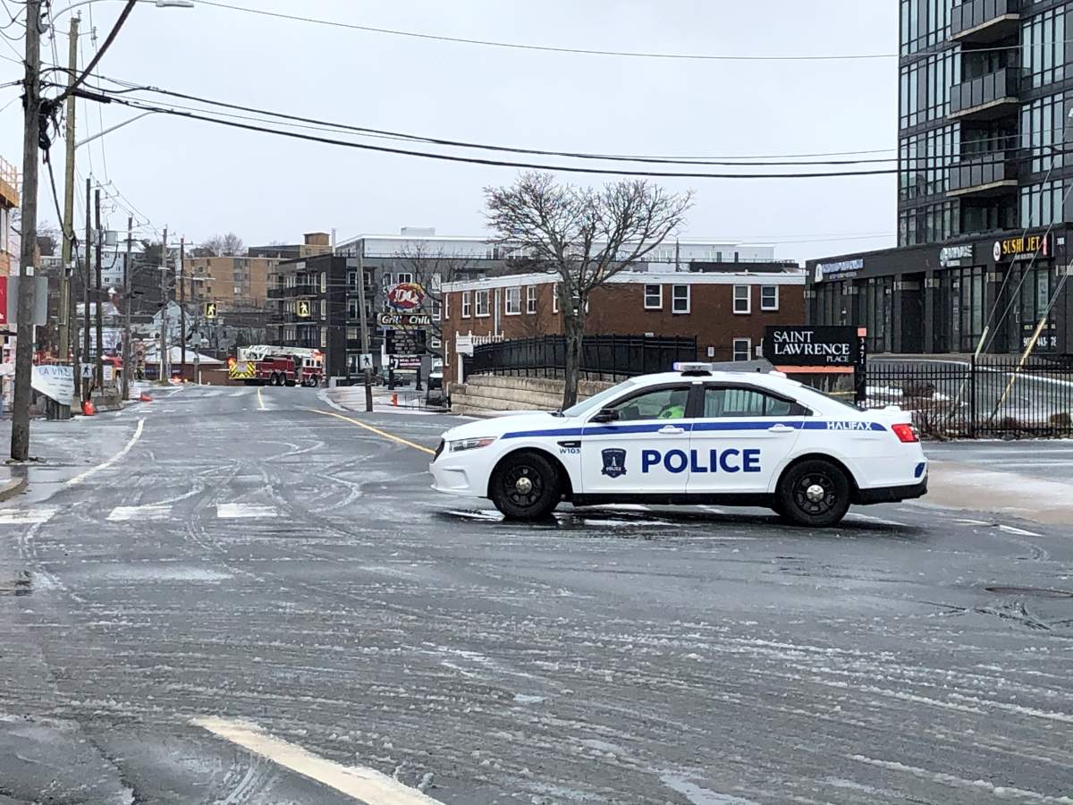 Emergency crews blocked off a section of Dutch Village Road on Sunday morning during the gas leak.