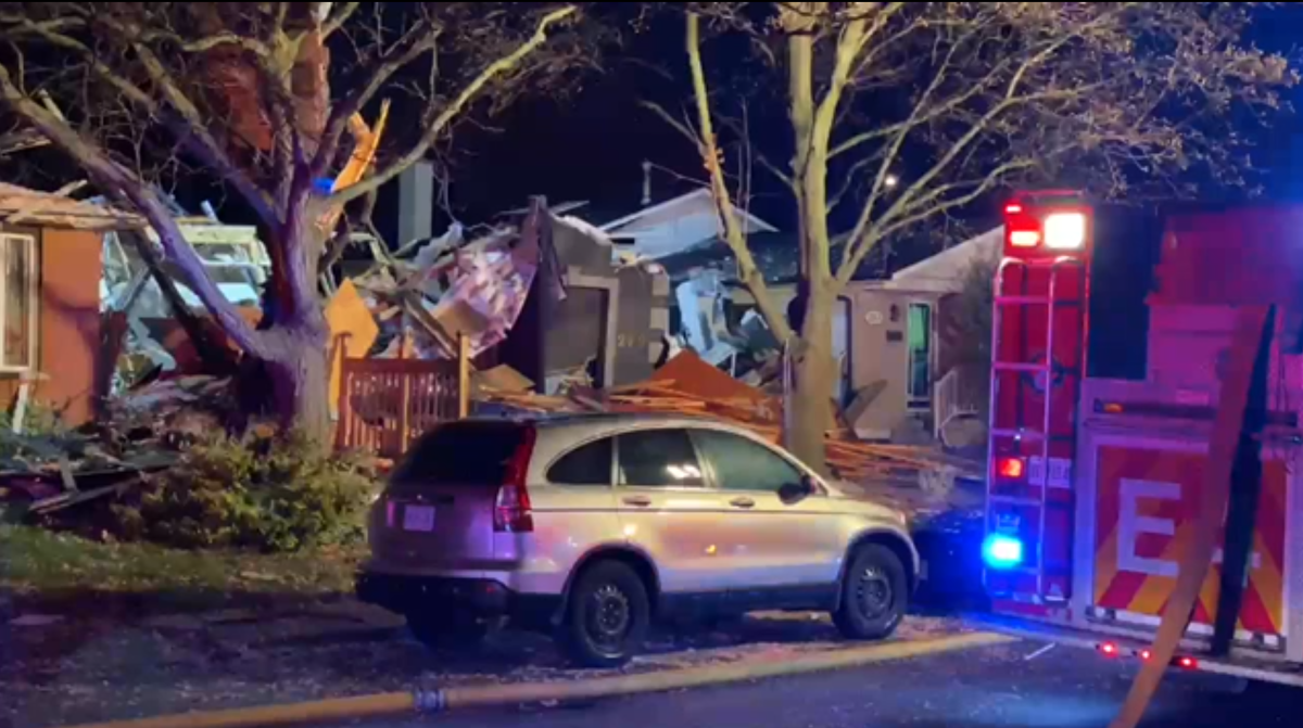 Emergency crews were called to the Bonaventure Drive home at around 10:30 p.m. on Friday. Andrew Collins / Global News.