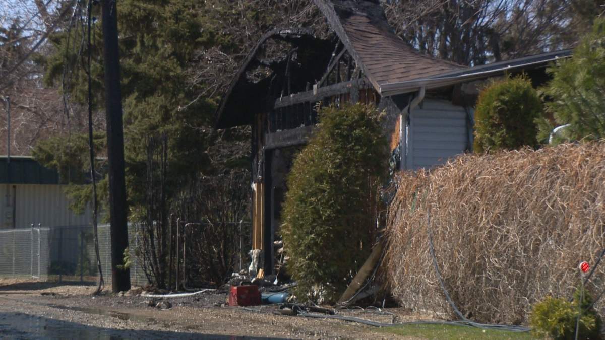 Saskatoon fire crews responded to a detached garage fire in the city's Montgomery neighbourhood.