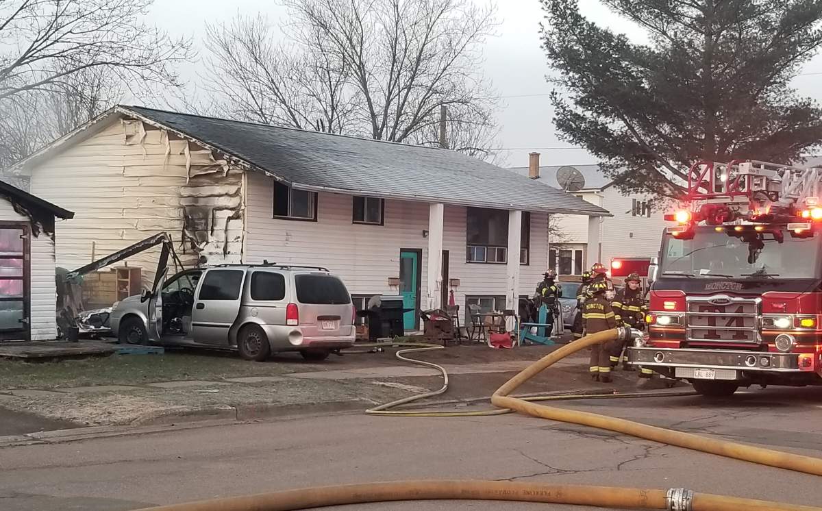A fire took down a travel trailer early Thursday morning in Moncton. 