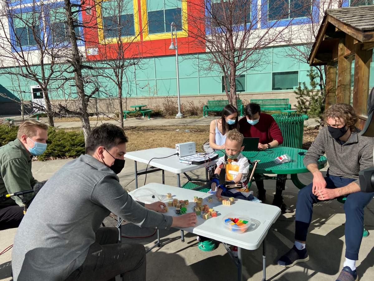 Reid working with the engineering team.