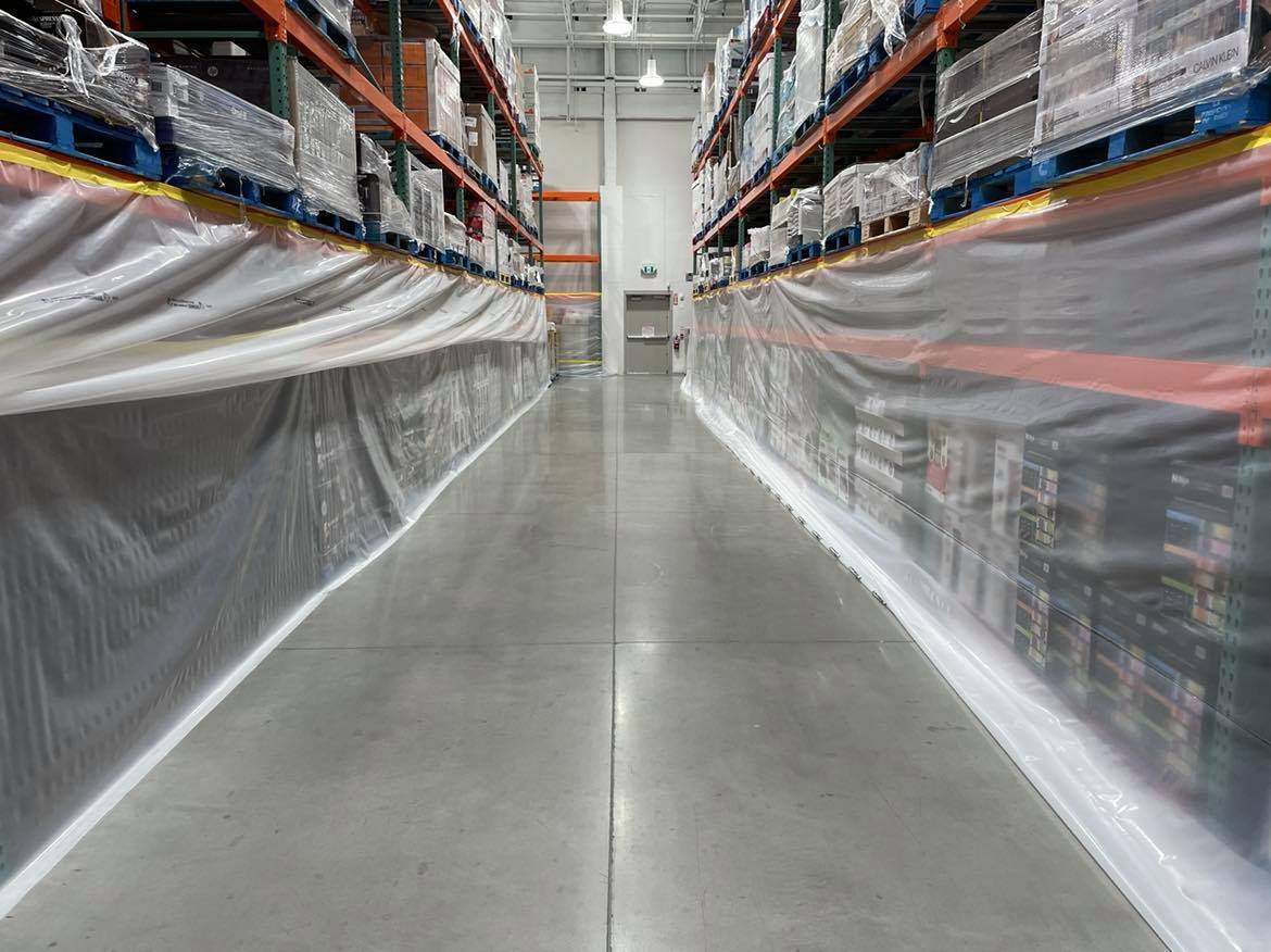 A Costco in Toronto’s East York neighbourhood blocks off all non-essential items.
