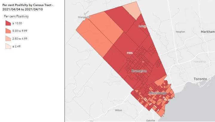 Peel Region’s per cent positivity rate.