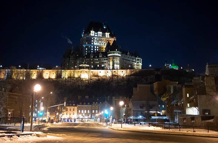 The Boulevard Champlain and the old Quebec is deserted as a curfew begins in the province of Quebec to counter the spread of COVID-19 on Saturday, January 9, 2021 in Quebec City. The city has once again entered a lockdown following a rise in cases linked to variants. Thursday, April 1, 2021.