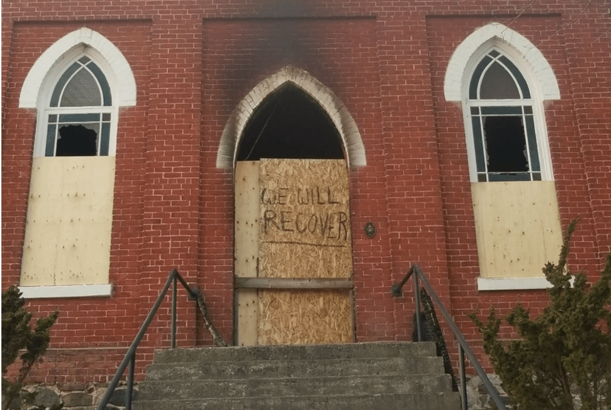 Fire caused extensive damage to the Wesleyville United Church north of Port Hope.