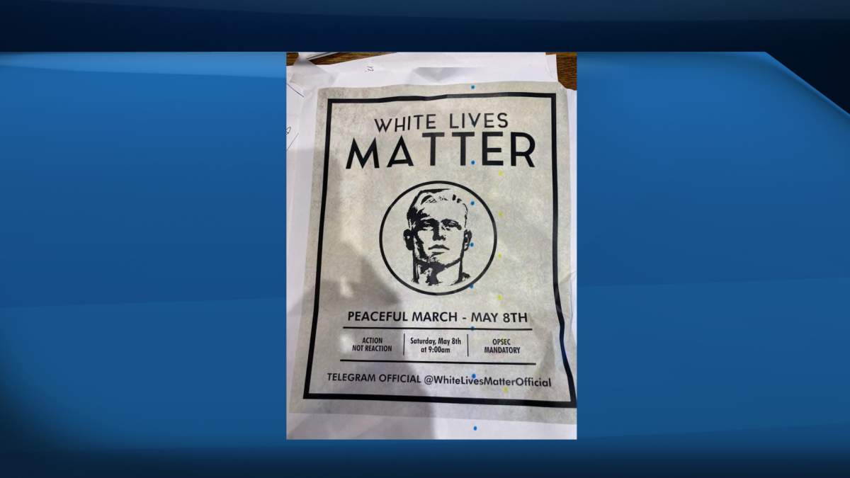 Waterloo Region Police say they are investigating after posters promoting a “White Lives Matter” march were found scattered across New Hamburg on Wednesday.