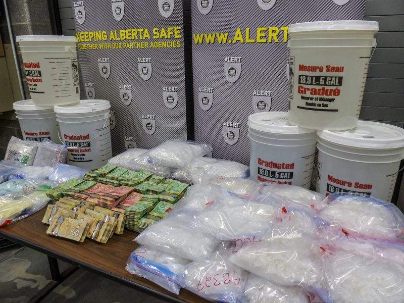 ALERT said the amount of meth and fentanyl pills seized was among the biggest busts it has seen in Calgary.