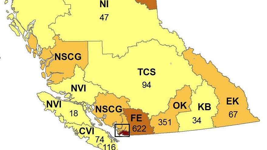 According to the B.C. Centre of Disease Control, the Okanagan had 351 confirmed cases from April 23-29, up 30 cases from the week prior.