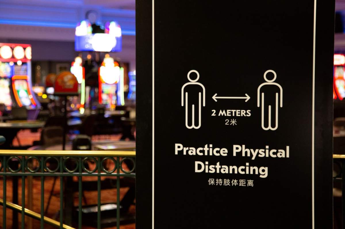 There will be a limited number of people allowed inside casinos and everyone will be asked to stay two metres apart if possible.